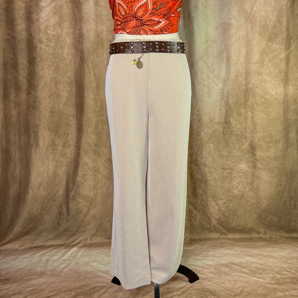 Vintage Seersucker Pants 70s Retro Disco Striped Wide Leg Textured  Trousers